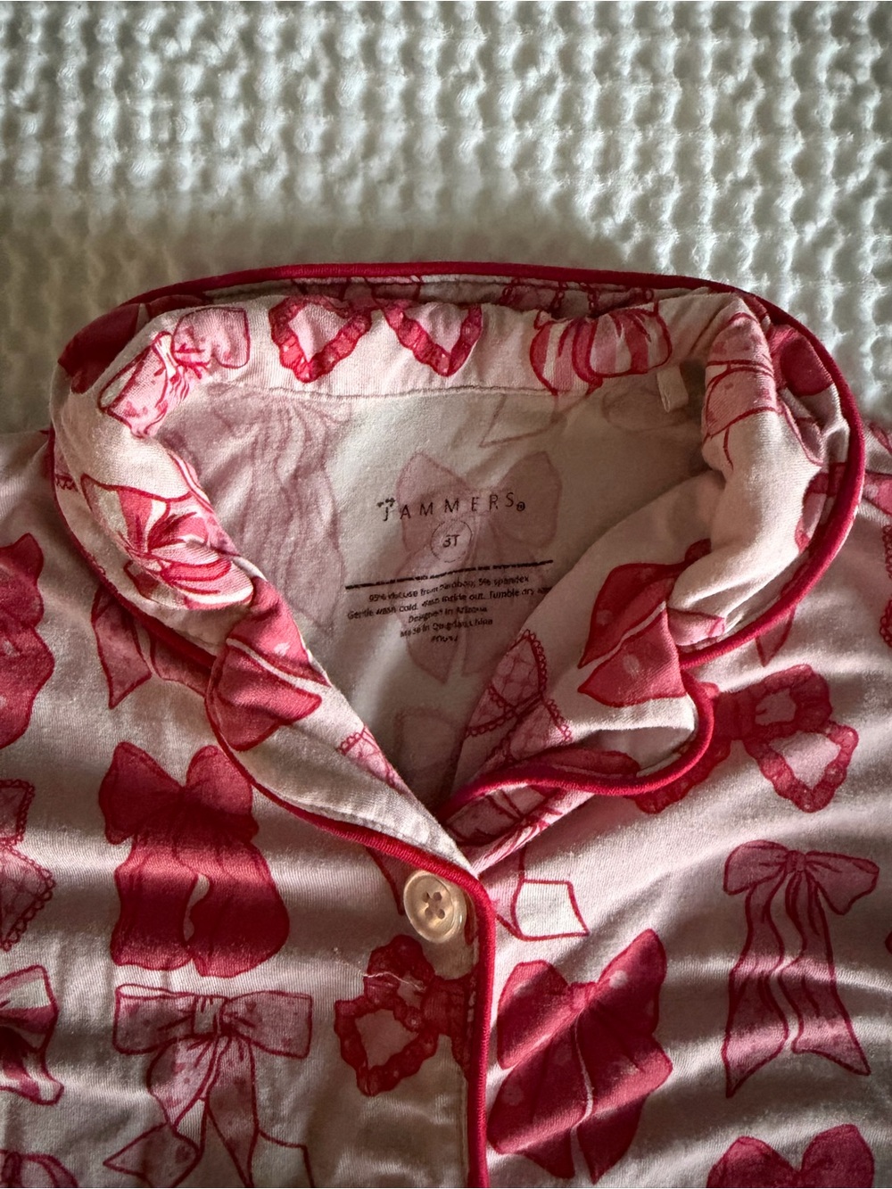 Pink Bow-Print Pajama Set - Picture 5 of 8